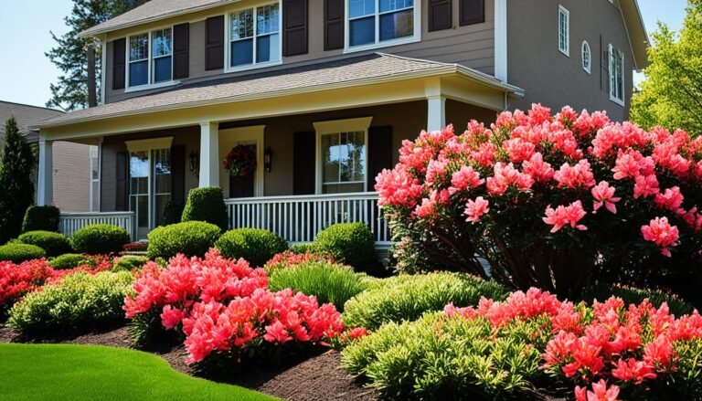 azalea bush in front of house