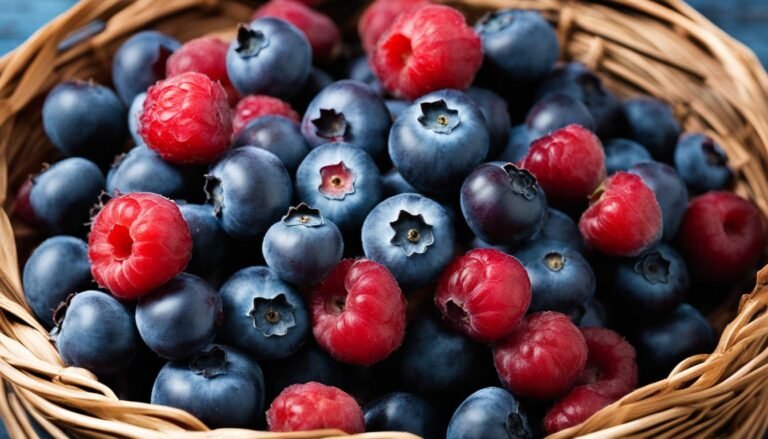 blue berries with red stems