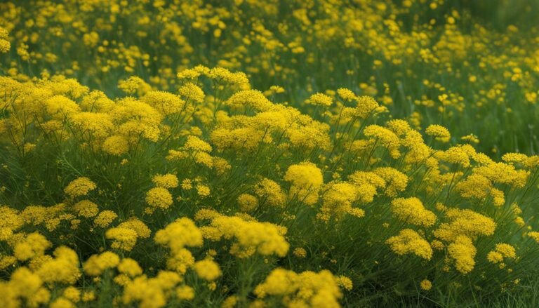 clusters of small yellow flowers