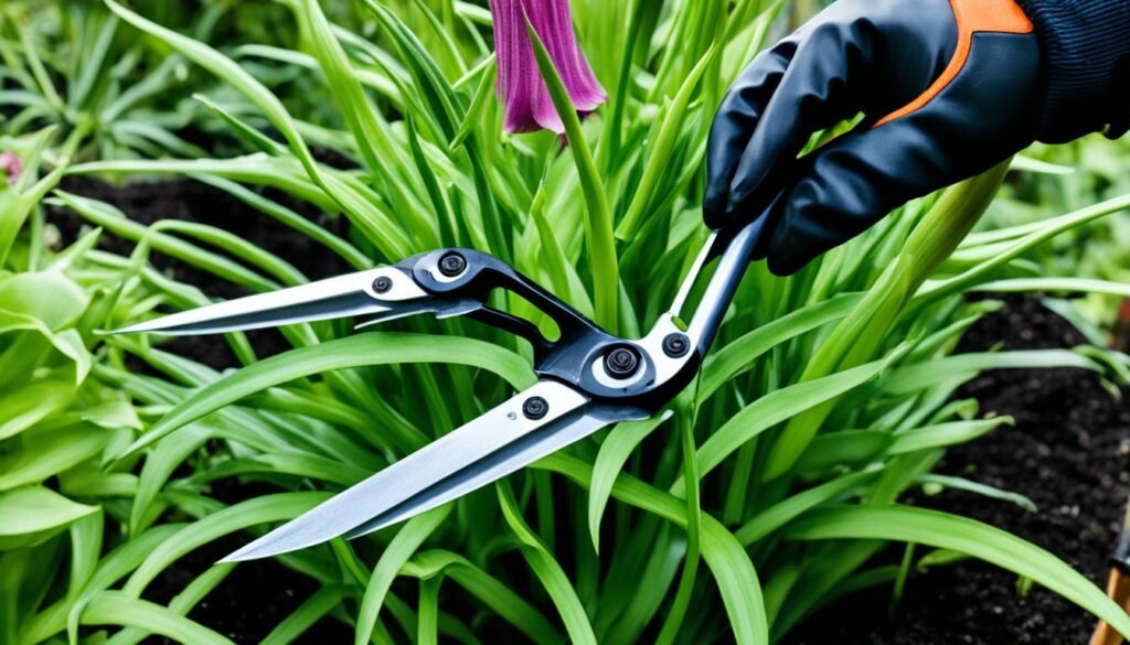 pruning black wizard lilies