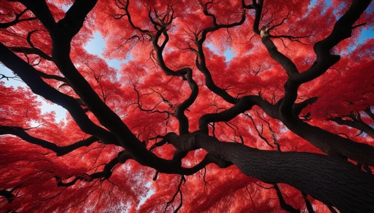 red fluffy tree