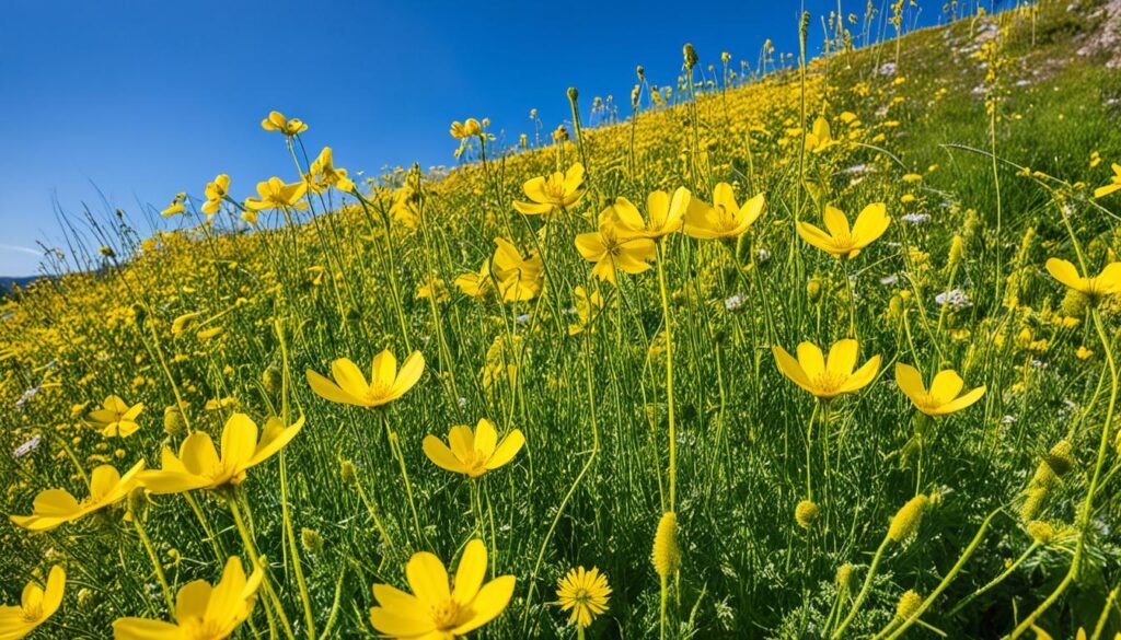 spring yellow wild flowers