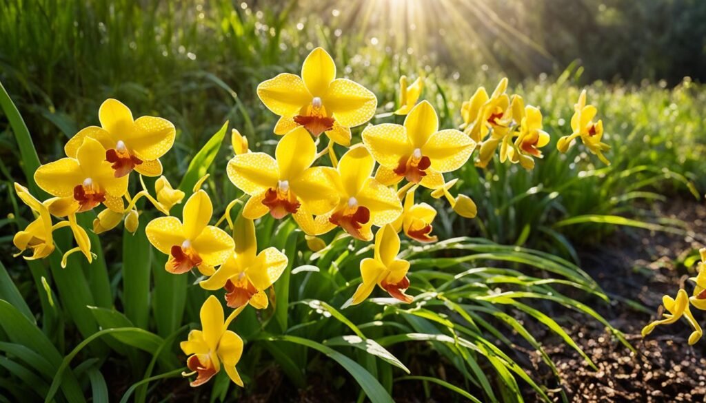 yellow orchids