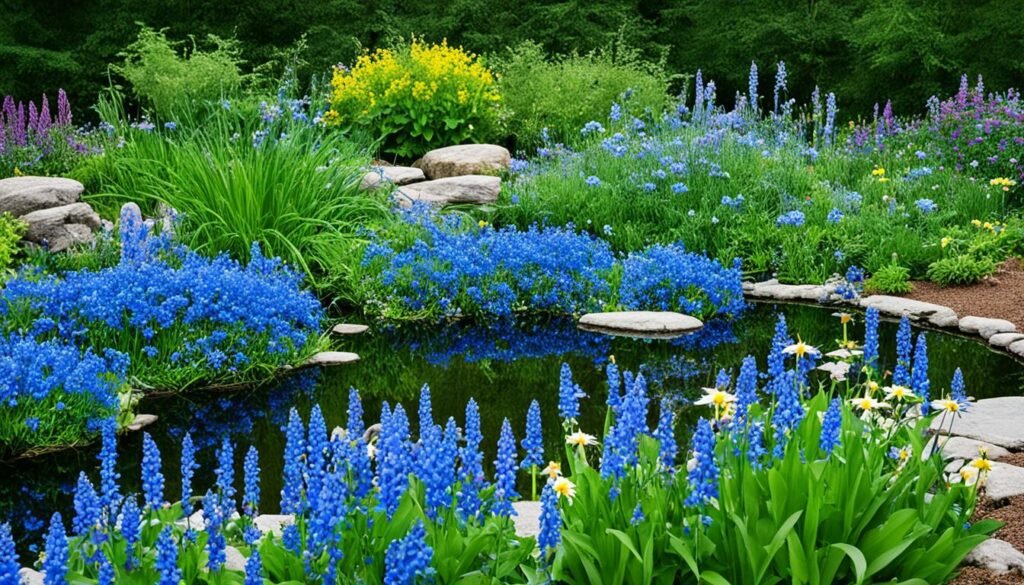 benefits of blue flowers for wet soil