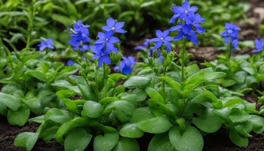 blue flowering plants for wet areas