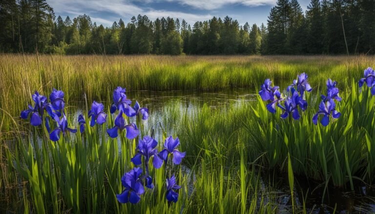 blue flowers for wet soil