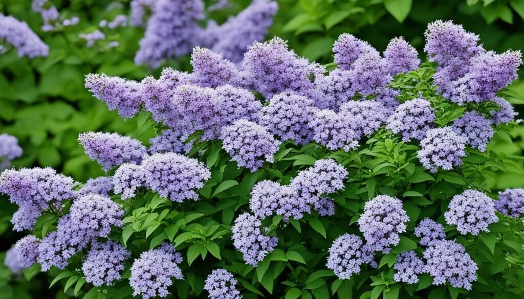 blue-purple flowering shrub