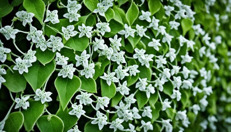 climbing vine with tiny white flowers