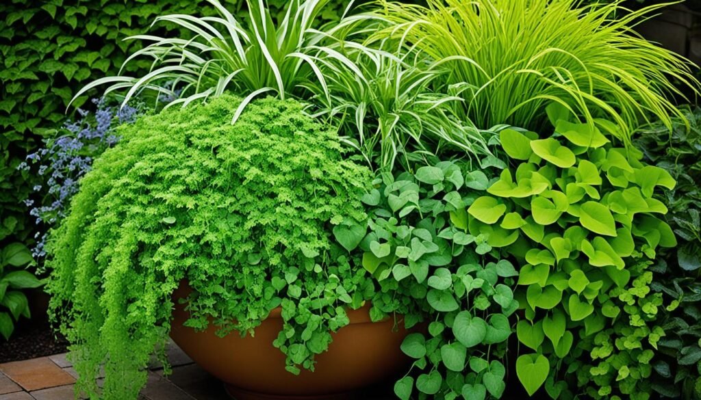 green trailing plants for containers