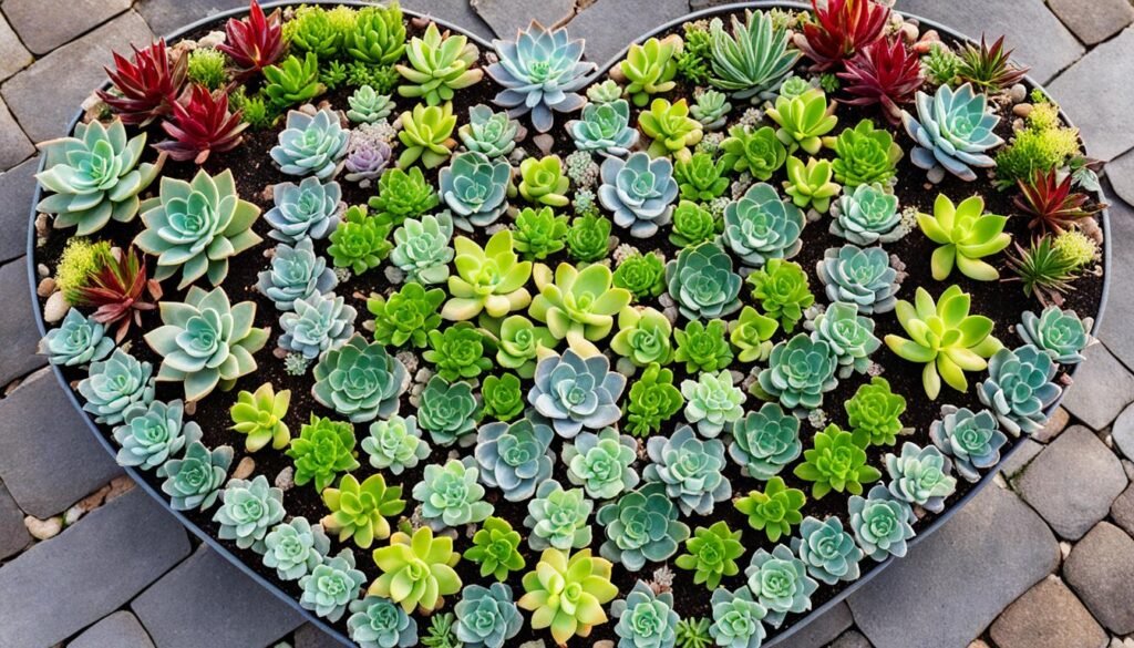 heart-shaped succulent arrangements