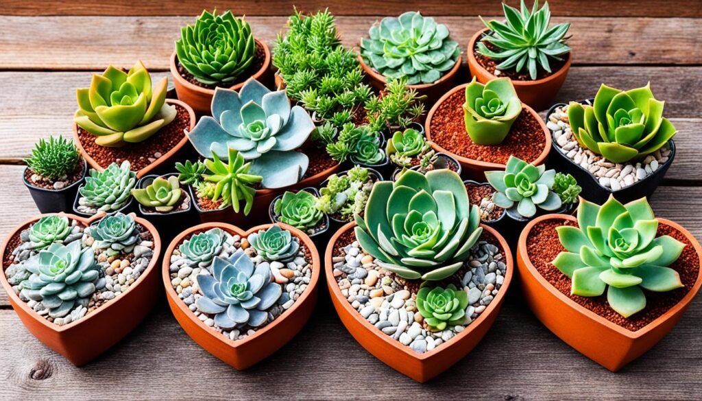 heart-shaped succulent pots