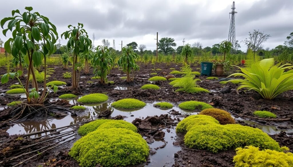 ground cover wet soil