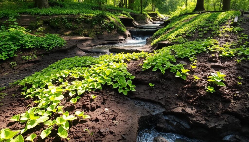 ground cover wet soil