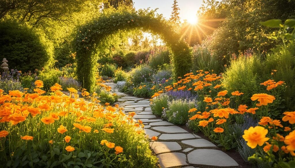 orange and yellow flower garden ideas