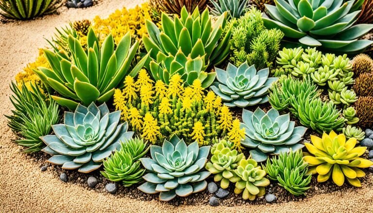 succulent plants with yellow flowers