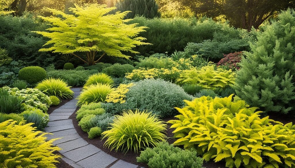 using yellow foliage plants in the garden