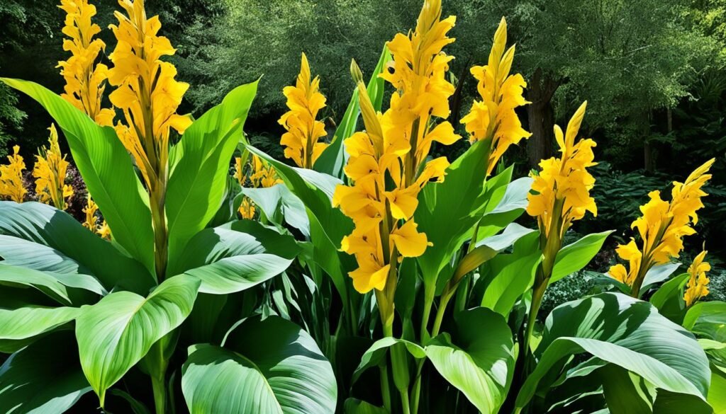 yellow canna lilies